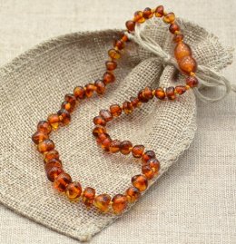 Amber teething necklace - 13 inches long