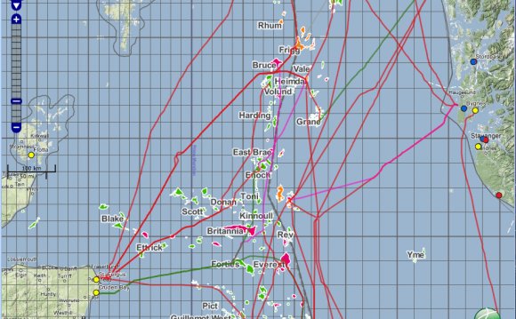 Map of North Sea oil Platform
