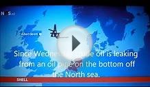 130 km Shell oil spill floats on the north sea.