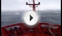 North Sea fishing boat pitches in 20 foot waves